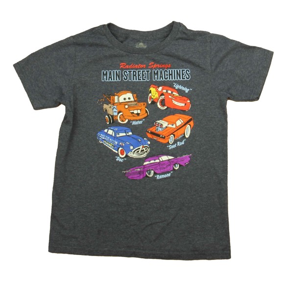 Nautinati Boys' 100% Cotton Crew Neck Disney Cars Placement Print T-shirt